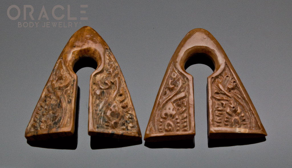 00g (9.5mm) Fossilized Mammoth Ivory Carved Pyramid Weights