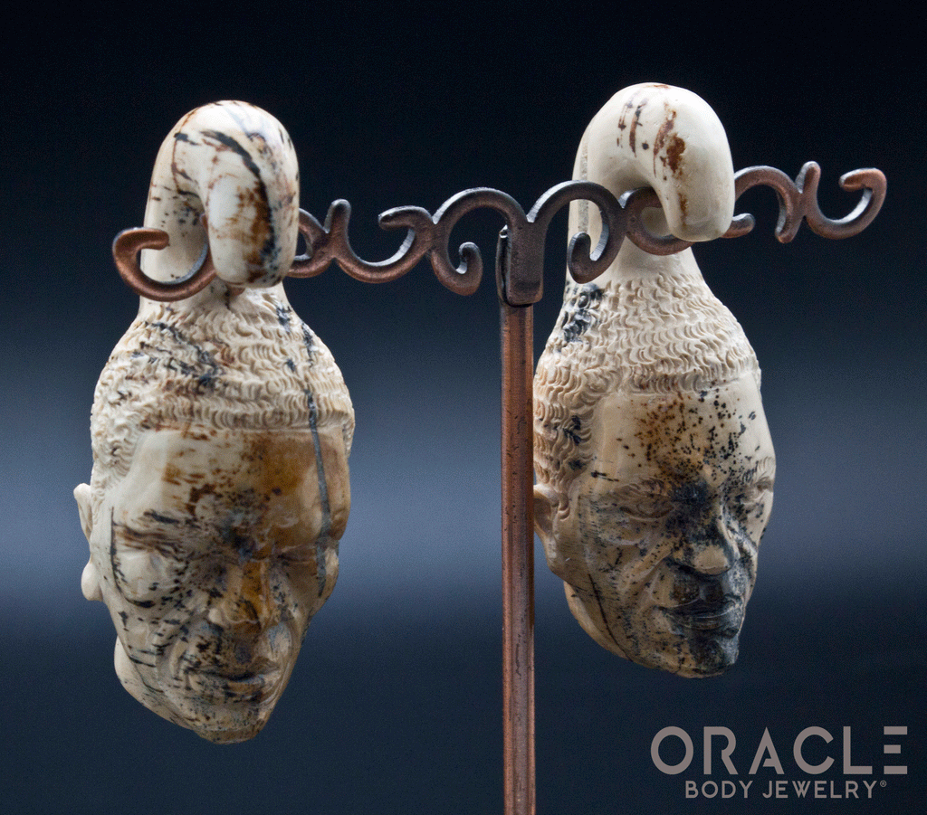 00g (10mm) Fossilized Mammoth Ivory Portrait Hangers