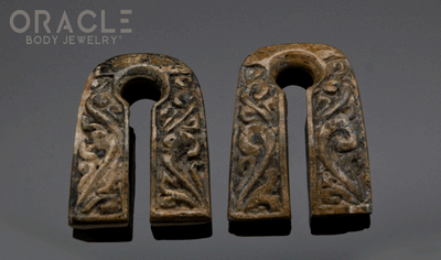 0g (8mm) Fossilized Mammoth Ivory Mini Carved Naga Hangers