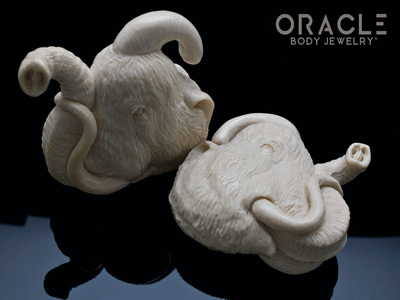 7/16" (11mm) Fossilized Mammoth Ivory Portraits