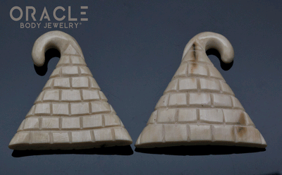 6mm Fossilized Mammoth Ivory Pyramids