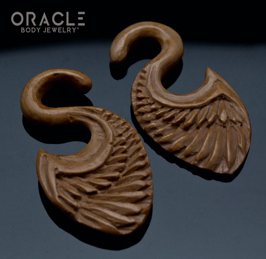 4g (4.7mmm) Fossilized Mammoth Ivory Winged Hangers