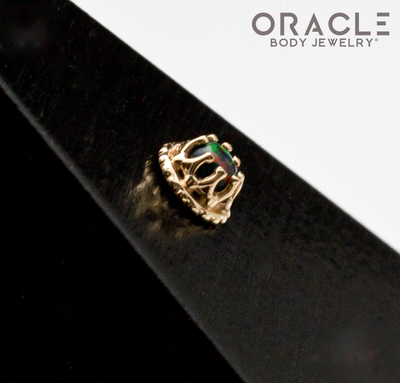 14k Yellow Gold Black Opal Empress Threadless End