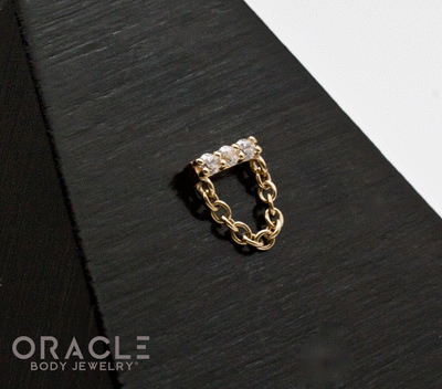 14k Yellow Gold Chain Gang Threadless End