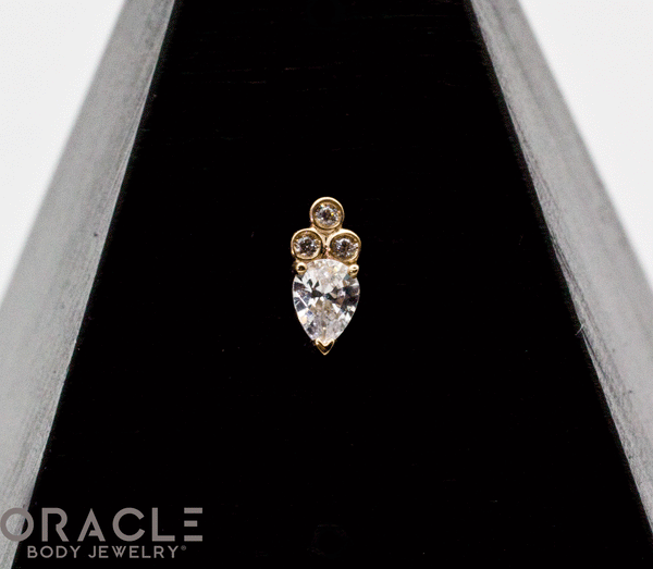 14k Yellow Gold Runway with CZs Threadless End