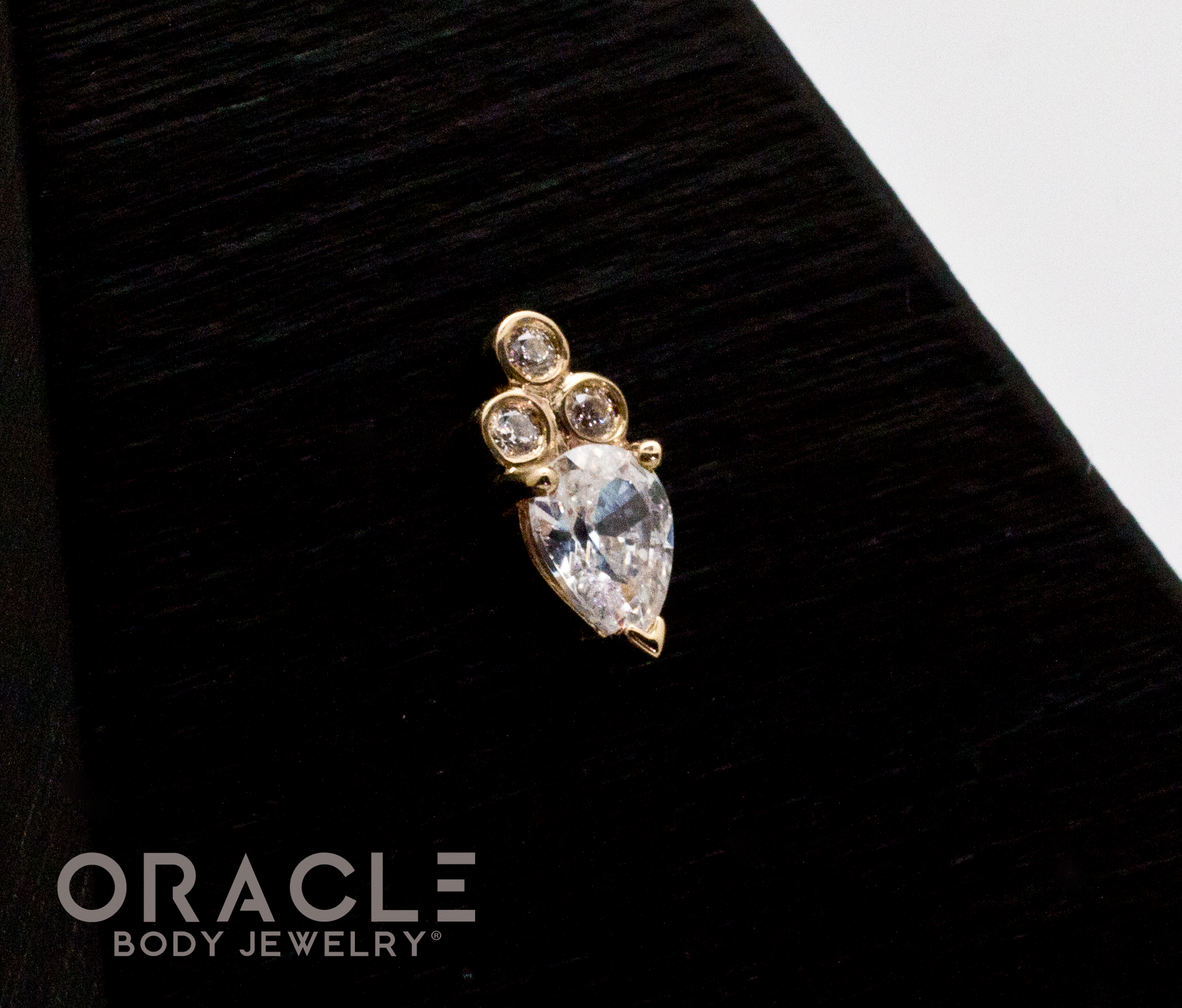 14k Yellow Gold Runway with CZs Threadless End