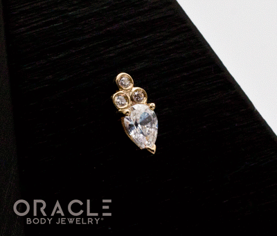 14k Yellow Gold Runway with CZs Threadless End
