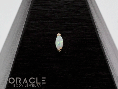 14k Yellow Gold Mini Marquis with Synthetic Opal Threadless End
