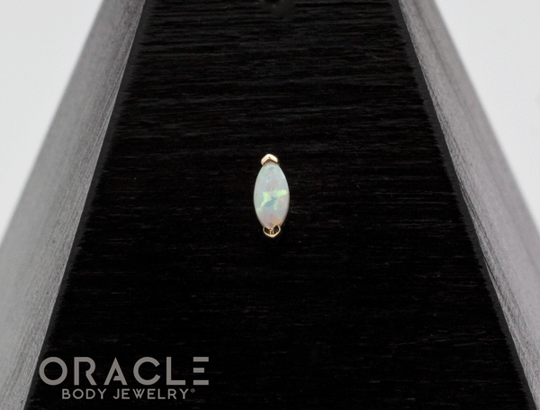 14k Yellow Gold Mini Marquis with Synthetic Opal Threadless End