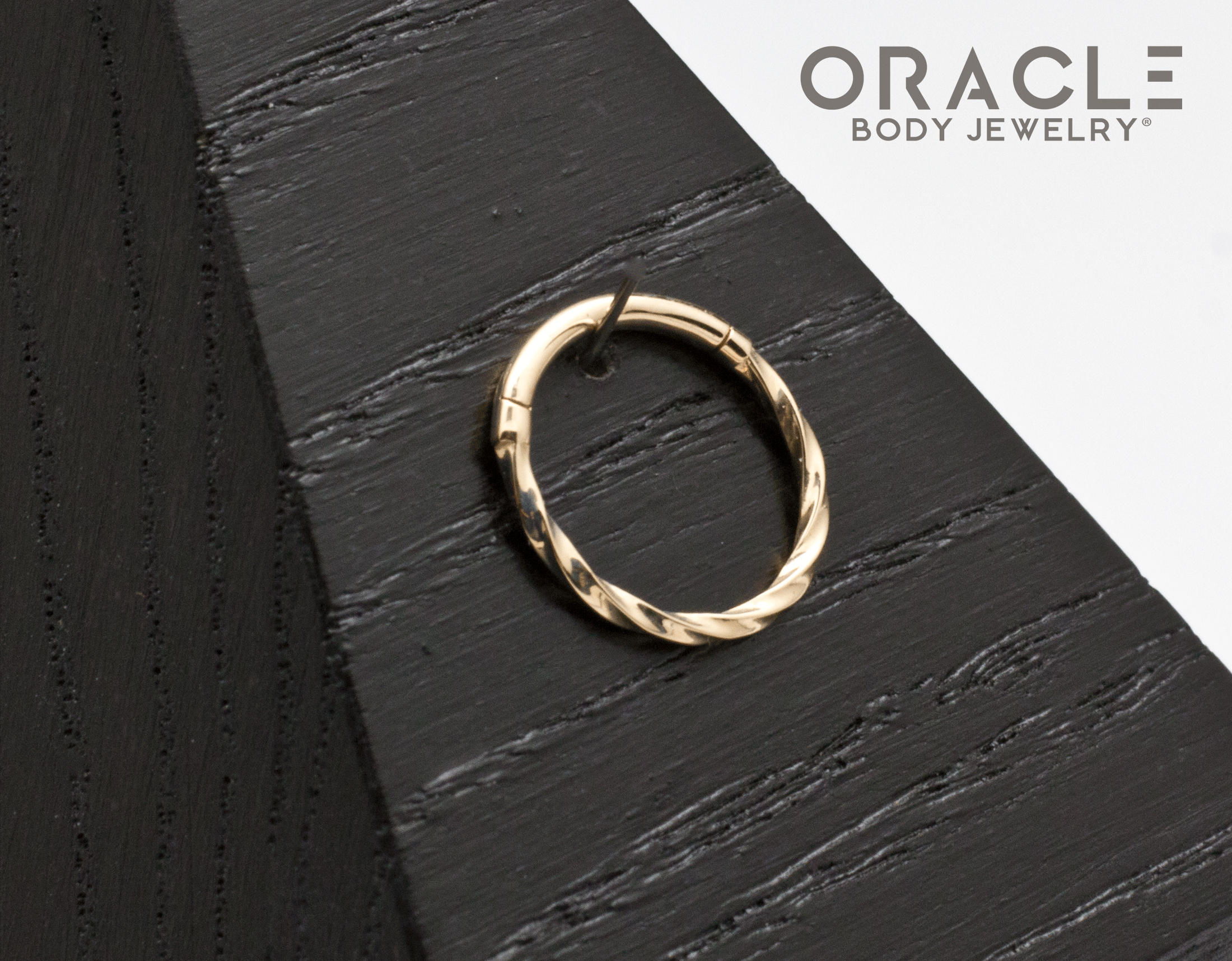 14K Yellow Gold Twisted Hinge Rings / Clickers