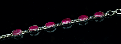 Sterling Silver Ruby Bracelet