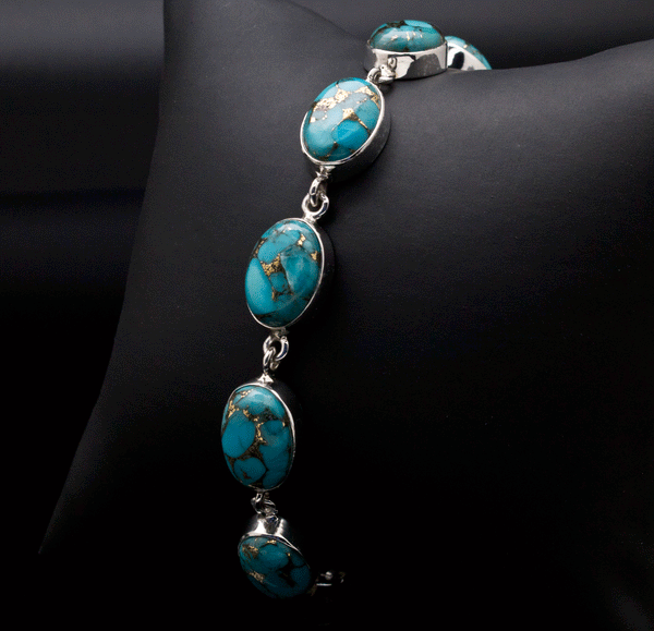Sterling Silver Turquoise with Copper Bracelet