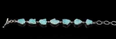 Sterling Silver Raw Turquoise Bracelet