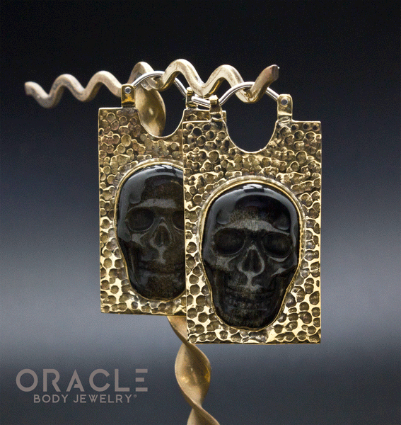 Kawaii with Carved Gold Obsidian Skulls