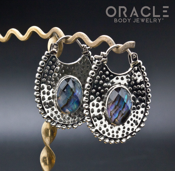 White Brass Coven with Faceted Abalone