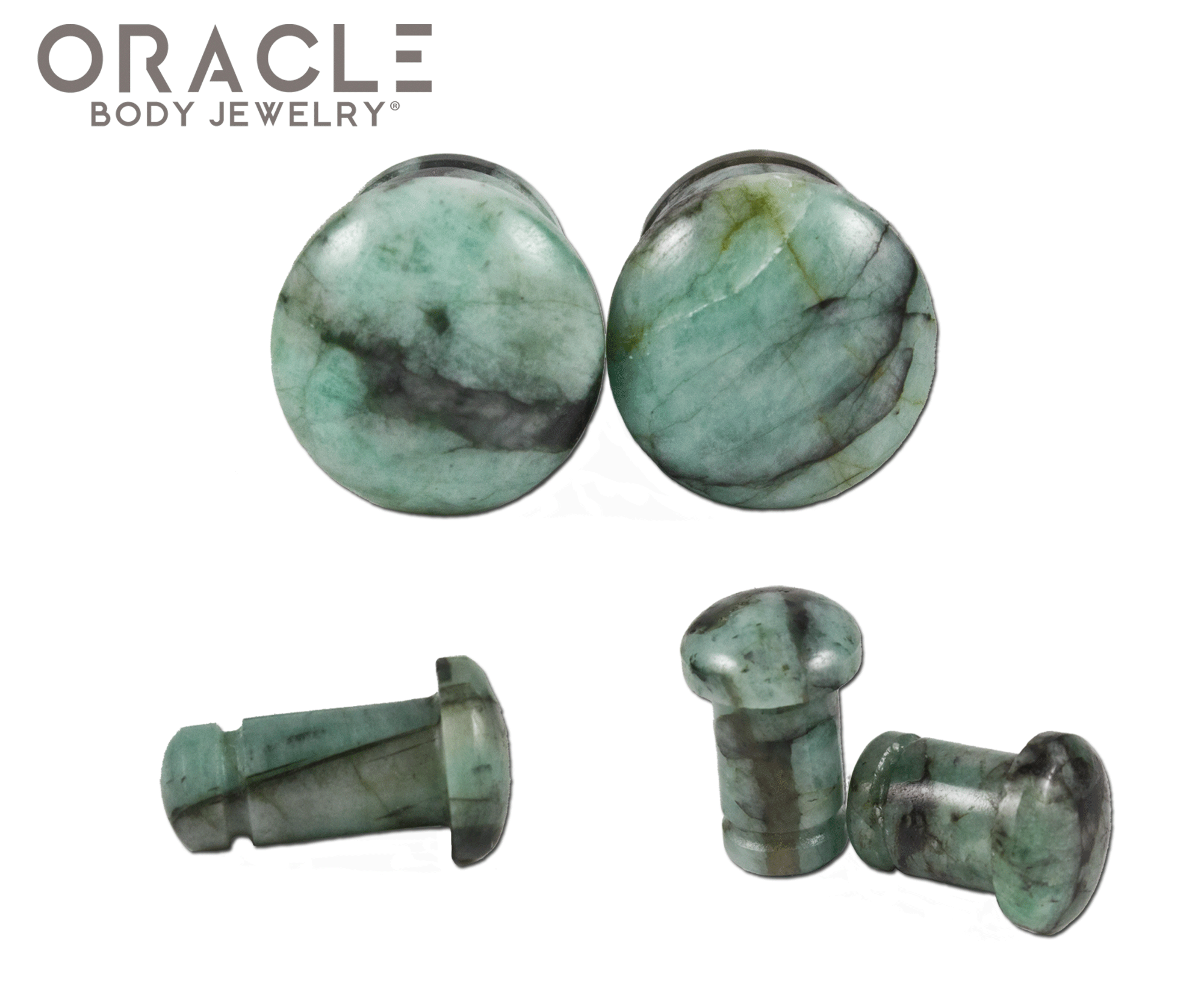 Emerald Single Flare Plugs Side Views