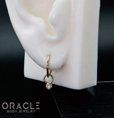 14k Yellow Gold 2mm Diamond Charm