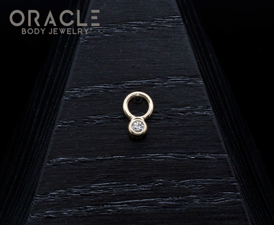 14k Yellow Gold 2mm Diamond Charm
