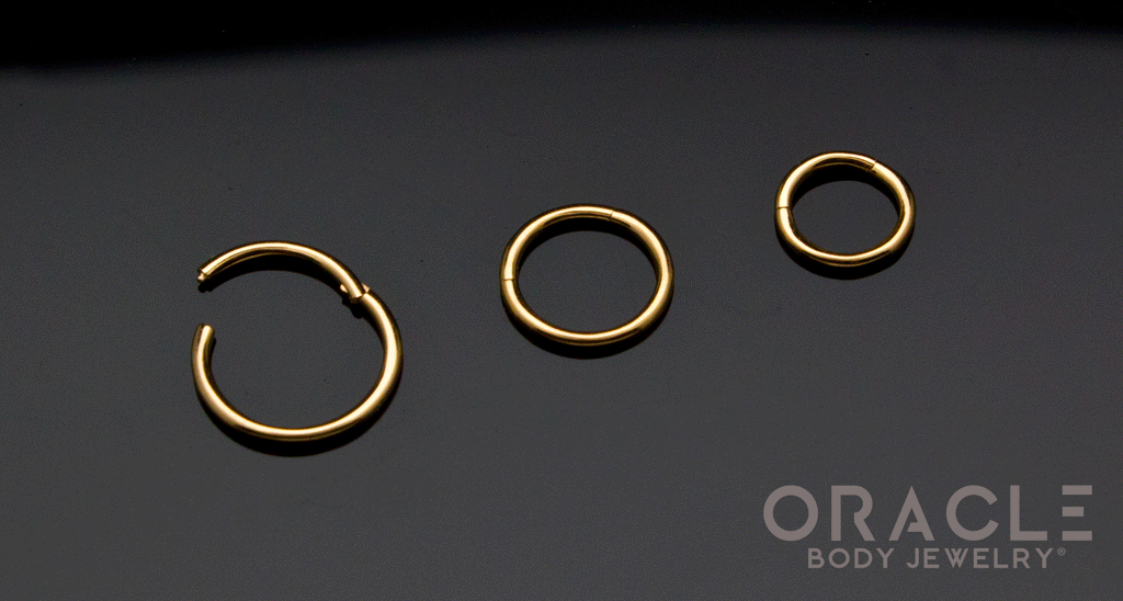 14K Yellow Gold Hinge Rings / Clickers