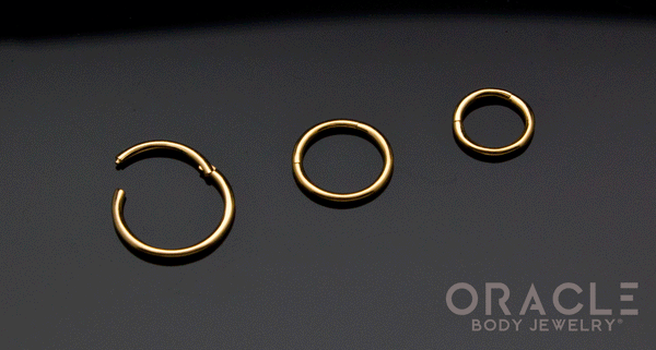 14K Yellow Gold Hinge Rings / Clickers