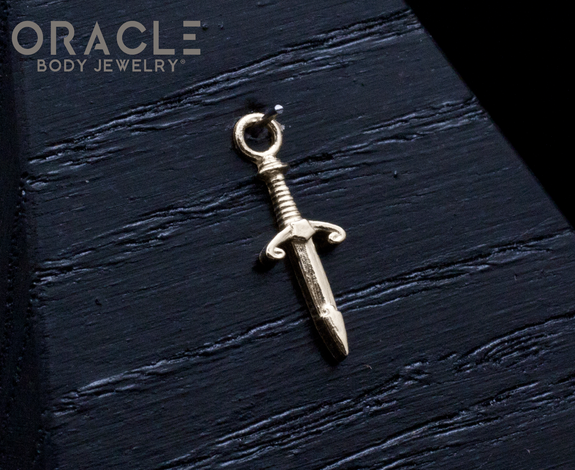 14k Yellow Gold Dagger Charm