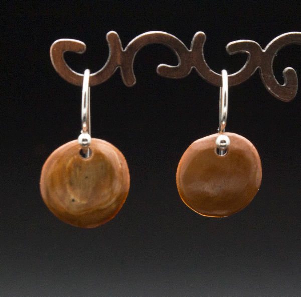 Sterling Silver Fossilized Mammoth Ivory Earrings