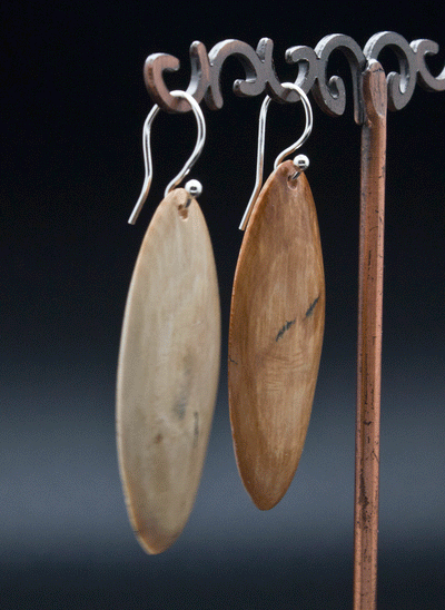 Sterling Silver Fossilized Mammoth Ivory Earrings