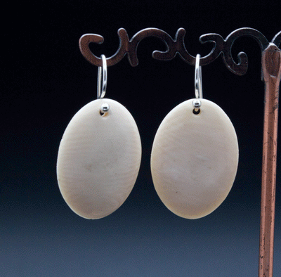 Sterling Silver Fossilized Mammoth Ivory Earrings