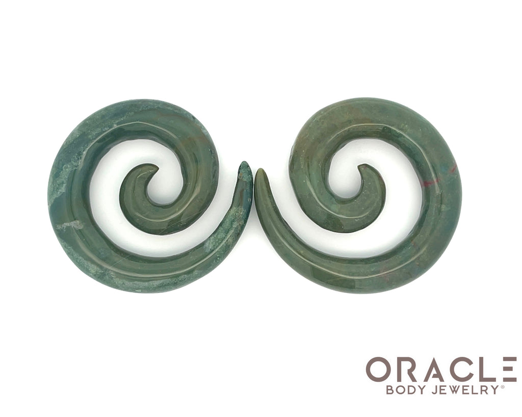 00g (9.5mm) Bloodstone Spirals