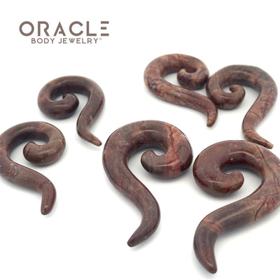 Red Brecciated Jasper Tail Spirals