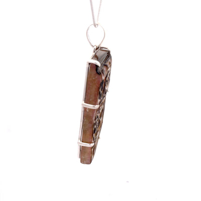 Sterling Silver Large Carved Watermelon Tourmaline Pendant