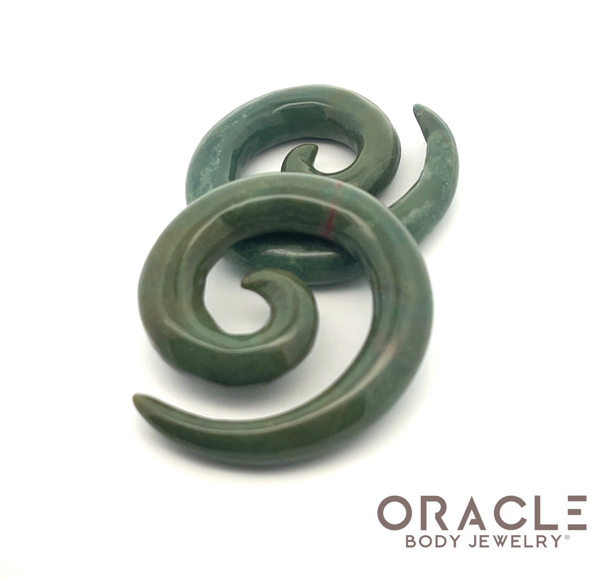 00g (9.5mm) Bloodstone Spirals