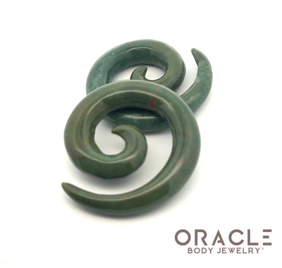 00g (9.5mm) Bloodstone Spirals