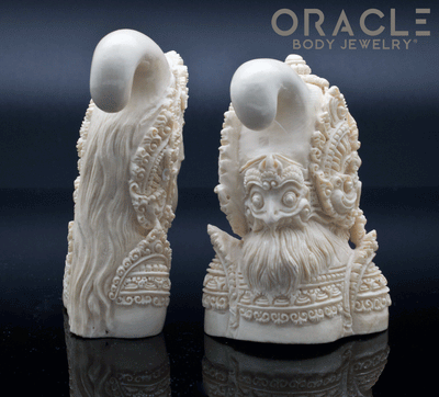 7/16" (10.5mm) Fossilized Mammoth Story of Rama and Sita Weights