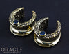 3/4" (19mm) Brass Saddles with Nugget Texture and London Blue Topaz
