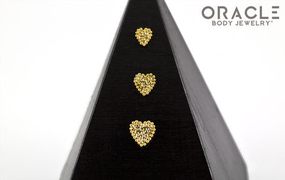 14k Millgrain Heart Threadess Gold End