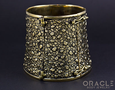 Ruler Cuff Bracelet with Druzy Rough Amethyst