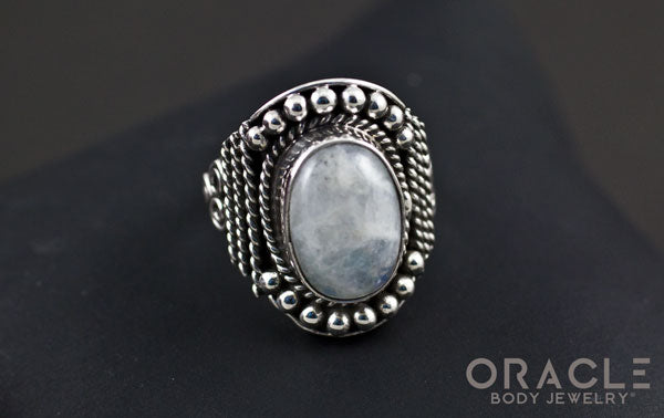 Sterling Silver ring with Moonstone Size 7
