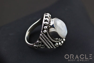 Sterling Silver ring with Moonstone Size 7