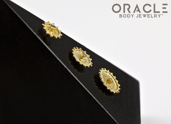 14k Nova with Diamond Threadless Gold End