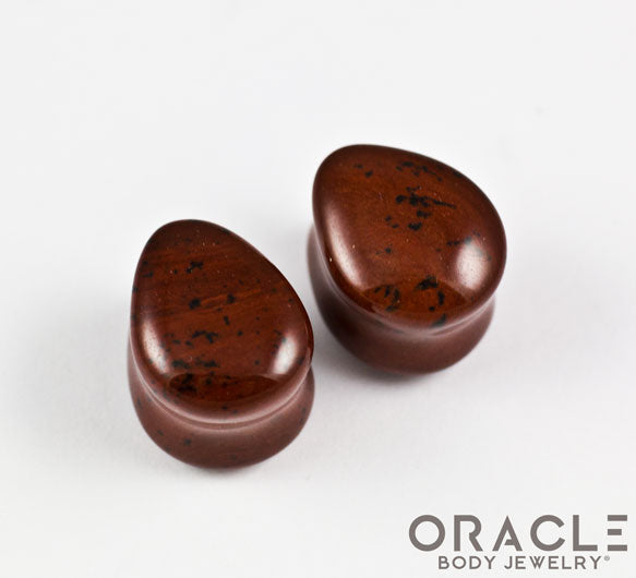 11/16" Mahogany Obsidian Teardrops