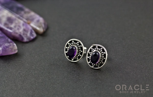 Sterling Silver Amethyst Earrings