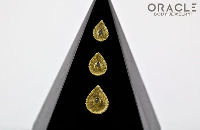 14k Crybaby with Rough Diamond Threadless Gold End