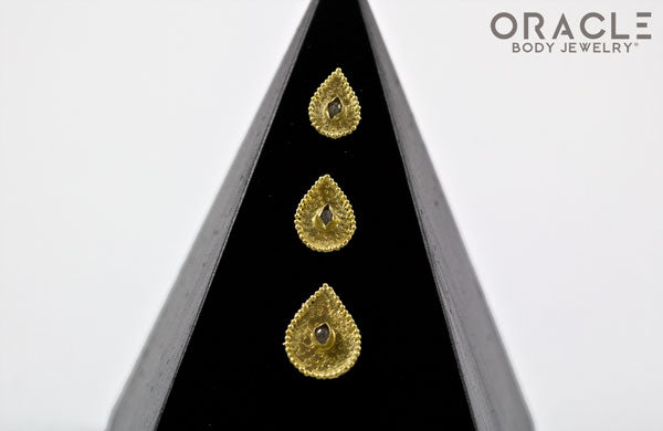 14k Crybaby with Rough Diamond Threadless Gold End
