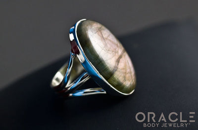 Sterling Silver ring with Labradorite Size 7