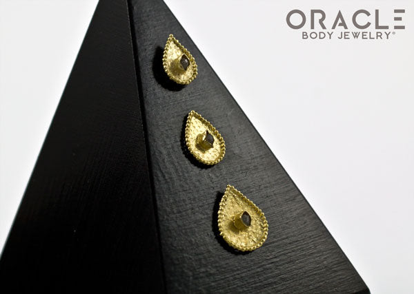 14k Crybaby with Rough Diamond Threadless Gold End