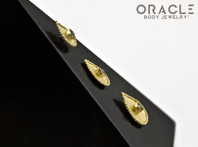 14k Crybaby with Rough Diamond Threadless Gold End