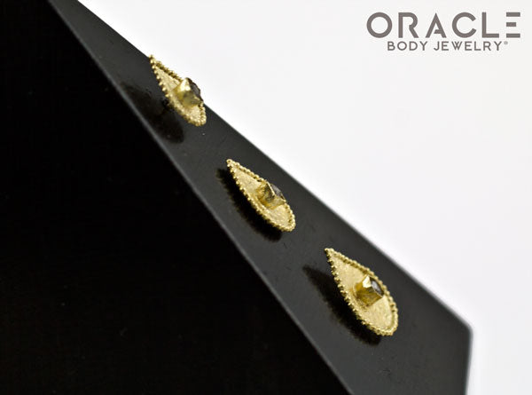14k Crybaby with Rough Diamond Threadless Gold End