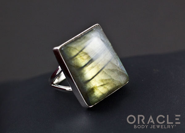 Sterling Silver ring with Labradorite Size 6