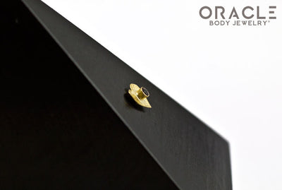 14k Hammered Heart with Smoky Quartz Threadless Gold End